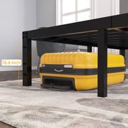 Yookare 18 Inch Heavy Duty Platform Bed Frame, Metal, Black, Queen, 4000 lbs Capacity