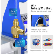 SPECSTAR VH321US 110V 1/4 HP 3.5 CFM Single Stage Rotary Vane Air Vacuum Pump with Oil Bottle, Blue