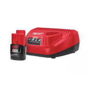 Milwaukee 50-59-2404 M12 12-Volt Lithium-Ion Compact Battery Pack 2.0Ah and Charger Starter Kit