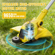 CATGOOD 21V Cordless String Trimmer and Lawn Edger, 3-in-1 Electric Weed Eater with 4AH Battery, Auto Line Feed, Foldable Design, Yellow