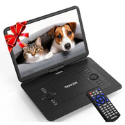 TENKER Portable DVD Player, 15.6in HD Swivel Screen, 6-Hour Rechargeable Battery, USB and SD Card Support, Car Charger Included, 5356731558