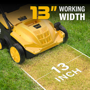 ZEGJAW Electric Dethatcher and Scarifier, 13 in Cutting Width, 12 Amp Motor, 4-Position Depth Adjustment, 30L Collection Bag
