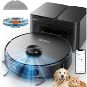 sheliki D60 MAX Robot Vacuum and Mop, 3-in-1 Robotic Vacuums Cleaner with LiDAR Navigation Smart Mapping & Max Strong 6000Pa Suction,