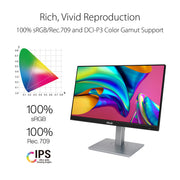 ASUS ProArt PA247CV 24-Inch Full HD IPS Monitor, 100% sRGB, Calman Verified, USB-C with 65W Power Delivery, DisplayPort Daisy-Chain, HDMI, USB Hub, Flicker-Free