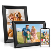 Ooiloln 10.1 Inch WiFi Digital Photo Frame, 1280x800 IPS LCD Touchscreen, Auto-Rotate Portrait and Landscape, Built-In 16GB Memory, Black