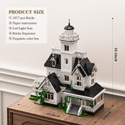 BuildingBoat Magic House Building Blocks Kit, Practical Owens House Model, 1877 Pieces, White