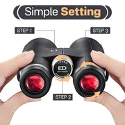 Uscamel C139703 12x50 ED Binoculars, Roof Prism, BAK4, Fully Multi-Coated Optics, Waterproof, Black
