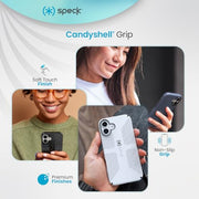Speck 150719-3247 iPhone 16 Plus CandyShell Grip Case MagSafe Black Glitter/Steel Black