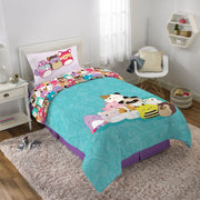 Squishmallows 7B0686 Full Bed in a Bag Comforter and Sheets Reversible Microfiber, Full