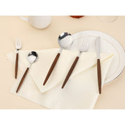 REGALWOVEN 5 Piece Flatware Set, 18/10 Stainless Steel Silverware with Knife, Forks, Spoons, Polished Silver Finish
