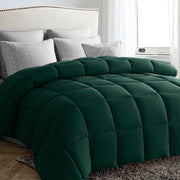 JUSTLET Luxury Solid Down Alternative Machine Washable Green Comforters, California King