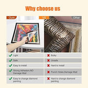 Unbranded Magnetic Diamond Painting Frames, 35x35cm Canvas, Black Self-Adhesive with White Border and Hooks, 2-Pack