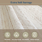 Pentantan Area Rug, 8 x 10 ft, Soft Faux Wool Pile, Machine Washable, Non Slip Moroccan Pattern, Brown