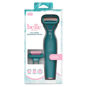 Belle Women's Electric Full-Body Groomer with Exfoliator Brush, Rechargeable Cordless Design, Two Trimming Guides, Stainless Steel Blade, 3896B