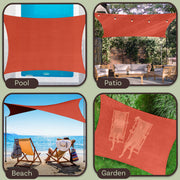 Pure Garden Sun Shade Canopy, 10 ft x 13 ft Curved Rectangle Shade Sail with UV Protection, Sand