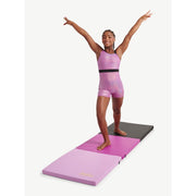 Justice 6' Three Folding Gymnastics Mat with High-Density Foam Core, Pink, 1.5-Inch Thick, Carry Handles