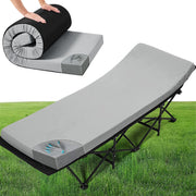 Teler CertiPUR-US 2 Inch Memory Foam Camping Sleeping Pad, Waterproof Non-Slip, Removable Fleece Cover, Portable Roll-Up, Gray