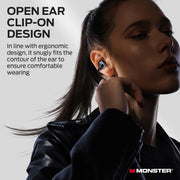Monster MH22185 Bone Conduction Ear Clip Bluetooth 5.4 Wireless Earphone, E31-Black