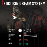 Coast FL85R Rechargeable LED Headlamp, 1250 Lumens, Tri-Color White/Red/Green, Twist Focus, Built-In Battery, Black/Red, 31161