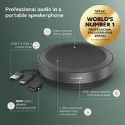 Jabra Speak2 75 Wireless Bluetooth Speakerphone, 4 Noise-Cancelling Microphones, 65mm Speakers, USB-A and USB-C, Microsoft Teams Certified, Dark Gray, 2775-109-01