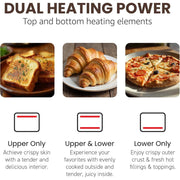 Elite Gourmet Air Fryer Oven, 8.5Qt Capacity, 5-in-1 Cooking Functions, Stainless Steel, 800W, Adjustable Timer and Temperature Controls, EAF0852SS