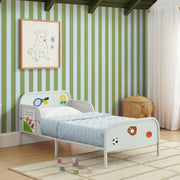 Delta Children Magic Magnet Toddler Bed with Customizable Magnets, Built-In Book Storage, Metal Frame, Safety Guardrails, Sage