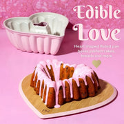 Paris Hilton PH11595-AS Premium Nonstick Heart Shaped Fluted Pan, 9.5 inch, Pink