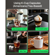 HBN 3-in-1 Single Serve Coffee Maker Compatible with Nespresso Capsules, 1450W, Black