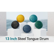 Lidguni Steel Tongue Drum, 13 in, 15 Notes Tuned to C Major, Navy Blue, Carbon Steel Frame