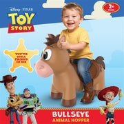 Flybar Disney Toy Story Bullseye Inflatable Hopper Toddler Ride-On Brown with Pump Supports 110 lb