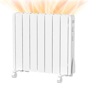 BREEZEHEAT 1500W Aluminum Space Heater Electric Wall/Freestanding Radiator/LED Display, Adjustable