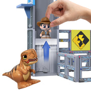 Moose Toys Tile Town Jurassic World Dino Escape Magnetic Tiles Playset, 78 Tiles, 2 Action Tiles, 6 Figures, Multicolor, 82073