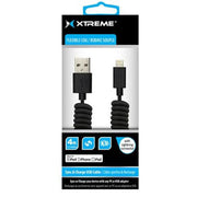 Xtreme Cables 51880 4' USB to Lightning Flexible Coil Cable for iPhones