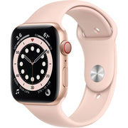 Apple Watch Gen 6 Series 6 Cell 44mm Gold Aluminum - Pink Sand Sport Band M07G3LL/A