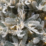 Holiday Time 7.5' Pre-Lit Royal Cedar Green Flocked Artificial Christmas Tree with Warm White LED Lights