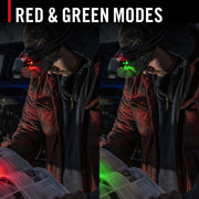 Coast FL85R Rechargeable LED Headlamp, 1250 Lumens, Tri-Color White/Red/Green, Twist Focus, Built-In Battery, Black/Red, 31161