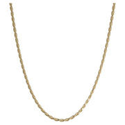 Brilliance Fine Jewelry Sterling Silver 18k Gold Plated Rope Necklace 24inch Diamond Cut - Spot or Wipe Clean