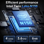 NIPOGI Mini Desktop Computer, Intel 12th Gen N150 Processor, 16GB DDR4 RAM, 512GB SSD, Dual 4K Display Support, Windows 11 Pro, Black E1