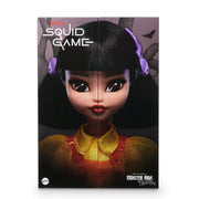 Mattel Toys HYV95 Monster High Skullector Squid Game Young-Hee Fashion Doll, Poseable, 10.5 Inch, Yellow and Orange Dress