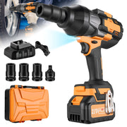 SPBTAR Cordless Impact Wrench Kit, 2000Nm High Torque Brushless Motor, 21V 4.0Ah Battery, Charger, 3 Sockets, LED Work Light, Storage Case