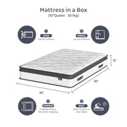 Blinddarm Hybrid Memory Foam Queen Mattress, 10 Inch, Medium Firm, Individually Wrapped Pocket Springs, Breathable Cooling Layers, Reinforced Edge Support