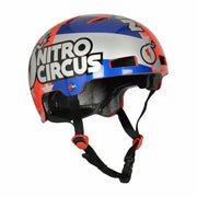 Nitro Circus HNC-HMT-1442 Children's Multi-Sport Helmet, Lightweight Durable Design, Blue and Silver, Adjustable Fit