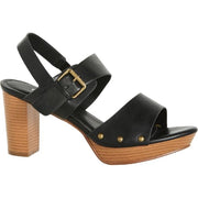 City Chic 220327 Women's Izzy Platform Heel, Chunky Design, Gold Finish, Black, Sizes 12-26