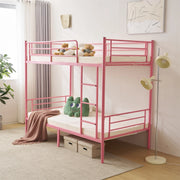 Zimtown Twin over Twin Steel Bunk Beds, Pink