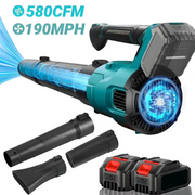 GOCHIFIX GOCHIFIX04163 580CFM/190MPH Brushless Electric Cordless Leaf Blower with 2PCS Batteries and 3 Nozzles, Handheld