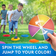 National Geographic Balance Stepping Stones, 7 Durable Non-Slip Stones with Game Spinner, Multicolor, Indoor and Outdoor Play Set