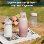 Momcozy Portable Bottle Warmer, 17oz Capacity, Dual Heating Modes, Leak-Proof Design, BPA-Free