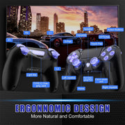 Bonadget Wireless Controller for PS4 with Custom LED Light, Dual Vibration, 6-Axis Motion Sensor, Ergonomic Non-Slip Design, 3.5mm Audio Jack