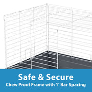 Kaytee My First Home Rabbit and Multiple Guinea Pig Starter Kit Habitat, Deep Plastic Base, Chewproof Latches, Grey, 42 x 18 x 20 in