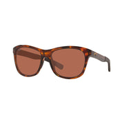 Costa Del Mar Vela Sunglasses, Copper 580P Polarized Lenses, Shiny Tortoise Rectangular Frame, 56mm